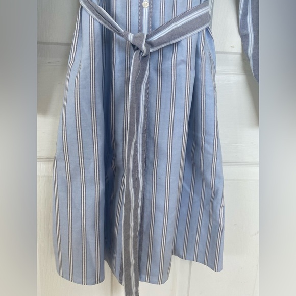 Brooks Brothers Blue and White Striped Dress with Pockets and Belt - Picture 3 of 7